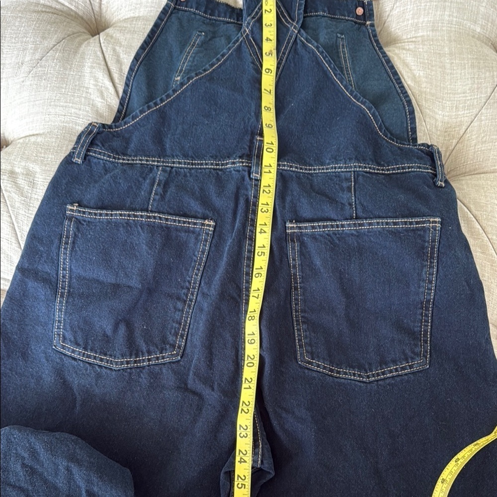 We The Free Black Denim Overalls with Pink Button Accents - Picture 9 of 12